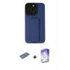 MARSİLYAN™- iPhone 13 Pro Max Kılıf Çekirdek Yansıma - Siyah Bilvis 5in1 3D Magic Cam Ekran Koruyucu + Renkli Kamera Lens Koruma Cam - YL