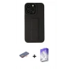 MARSİLYAN™- iPhone 13 Pro Max Kılıf Çekirdek Yansıma - Siyah Bilvis 5in1 3D Magic Cam Ekran Koruyucu + Renkli Kamera Lens Koruma Cam - TU