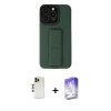 MARSİLYAN™- iPhone 13 Pro Max Kılıf Çekirdek Yansıma - Siyah Bilvis 5in1 3D Magic Cam Ekran Koruyucu + Shine Kamera Lens - GD