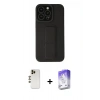MARSİLYAN™- iPhone 13 Pro Max Kılıf Çekirdek Yansıma - Siyah Bilvis 5in1 3D Magic Cam Ekran Koruyucu + Shine Kamera Lens - GD