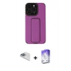 MARSİLYAN™- iPhone 13 Pro Max Kılıf Çekirdek Yansıma - Siyah Bilvis 5in1 3D Magic Cam Ekran Koruyucu + Pers Alüminyum Kamera Lens - SABE