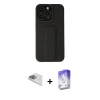 MARSİLYAN™- iPhone 13 Pro Max Kılıf Çekirdek Yansıma - Siyah Bilvis 5in1 3D Magic Cam Ekran Koruyucu + Pers Alüminyum Kamera Lens - SABE