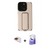 MARSİLYAN™- iPhone 13 Pro Max Kılıf Çekirdek Yansıma - Siyah Bilvis 5in1 5D Magic Hayalet Cam Ekran Koruyucu + Pers Alüminyum Kamera Lens - KI
