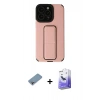 MARSİLYAN™- iPhone 13 Pro Max Kılıf Çekirdek Yansıma - Siyah Bilvis 5in1 5D Magic Hayalet Cam Ekran Koruyucu + Shine Kamera Lens Koruma Cam - GI