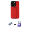 MARSİLYAN™- iPhone 13 Pro Max Kılıf Çekirdek Yansıma - Siyah Bilvis 5in1 5D Magic Hayalet Cam Ekran Koruyucu + Shine Kamera Lens Koruma Cam - GI