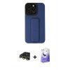 MARSİLYAN™- iPhone 13 Pro Max Kılıf Çekirdek Yansıma - Siyah Bilvis 5in1 5D Magic Hayalet Cam Ekran Koruyucu + Raze Metal Kamera Lens - GD