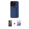 MARSİLYAN™- iPhone 13 Pro Max Kılıf Çekirdek Yansıma - Siyah Bilvis 5in1 5D Magic Hayalet Cam Ekran Koruyucu + Neon Fosforlu Kamera Lens - YL