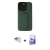 MARSİLYAN™- iPhone 13 Pro Max Kılıf Çekirdek Yansıma - Siyah Bilvis 5in1 5D Magic Hayalet Cam Ekran Koruyucu + Pers Alüminyum Kamera Lens - GD