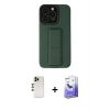 MARSİLYAN™- iPhone 13 Pro Max Kılıf Çekirdek Yansıma - Siyah Bilvis 5in1 5D Magic Hayalet Cam Ekran Koruyucu + Shine Kamera Lens - GD
