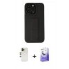 MARSİLYAN™- iPhone 13 Pro Max Kılıf Çekirdek Yansıma - Siyah Bilvis 5in1 5D Magic Hayalet Cam Ekran Koruyucu + Shine Kamera Lens - GD