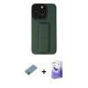 MARSİLYAN™- iPhone 13 Pro Max Kılıf Çekirdek Yansıma - Siyah Bilvis 5in1 5D Magic Hayalet Cam Ekran Koruyucu + Shine Kamera Lens Koruma Cam - GI