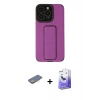 MARSİLYAN™- iPhone 13 Pro Max Kılıf Çekirdek Yansıma - Siyah Bilvis 5in1 5D Magic Hayalet Cam Ekran Koruyucu + Renkli Kamera Lens Koruma Cam - SI