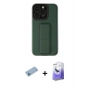 MARSİLYAN™- iPhone 13 Pro Max Kılıf Çekirdek Yansıma - Siyah Bilvis 5in1 5D Magic Hayalet Cam Ekran Koruyucu + Shine Kamera Lens Koruma Cam - MI
