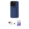 MARSİLYAN™- iPhone 13 Pro Max Kılıf Çekirdek Yansıma - Siyah Bilvis 5in1 5D Magic Hayalet Cam Ekran Koruyucu + Pers Alüminyum Kamera Lens - KI