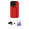 MARSİLYAN™- iPhone 13 Pro Max Kılıf Çekirdek Yansıma - Siyah Bilvis 5in1 5D Magic Hayalet Cam Ekran Koruyucu + Raze Metal Kamera Lens - GD