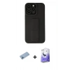 MARSİLYAN™- iPhone 13 Pro Max Kılıf Çekirdek Yansıma - Siyah Bilvis 5in1 5D Magic Hayalet Cam Ekran Koruyucu + Shine Kamera Lens Koruma Cam - MI