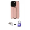 MARSİLYAN™- iPhone 13 Pro Max Kılıf Çekirdek Yansıma - Siyah Bilvis 5in1 5D Magic Hayalet Cam Ekran Koruyucu + Pers Alüminyum Kamera Lens - GD