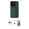 MARSİLYAN™- iPhone 13 Pro Max Kılıf Çekirdek Yansıma - Siyah Bilvis Hayalet Cam Ekran Koruyucu + Pers Alüminyum Kamera Lens - GI