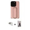MARSİLYAN™- iPhone 13 Pro Max Kılıf Çekirdek Yansıma - Siyah Bilvis Hayalet Cam Ekran Koruyucu + Pers Alüminyum Kamera Lens - GD