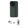 MARSİLYAN™- iPhone 13 Pro Max Kılıf Çekirdek Yansıma - Siyah Bilvis Hayalet Cam Ekran Koruyucu + Pers Alüminyum Kamera Lens - GD