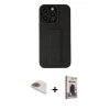 MARSİLYAN™- iPhone 13 Pro Max Kılıf Çekirdek Yansıma - Siyah Bilvis Hayalet Cam Ekran Koruyucu + Pers Alüminyum Kamera Lens - GD