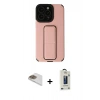 MARSİLYAN™- iPhone 13 Pro Max Kılıf Çekirdek Yansıma - Siyah Bilvis Hayalet Cam Ekran Koruyucu + Pers Alüminyum Kamera Lens - GD