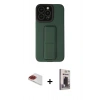 MARSİLYAN™- iPhone 13 Pro Max Kılıf Çekirdek Yansıma - Siyah Bilvis Hayalet Cam Ekran Koruyucu + Pers Alüminyum Kamera Lens - KI