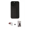 MARSİLYAN™- iPhone 13 Pro Max Kılıf Çekirdek Yansıma - Siyah Bilvis Hayalet Cam Ekran Koruyucu + Pers Alüminyum Kamera Lens - KI