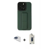 MARSİLYAN™- iPhone 13 Pro Max Kılıf Çekirdek Yansıma - Siyah Bilvis Hayalet Cam Ekran Koruyucu + Pers Alüminyum Kamera Lens - LT