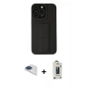 MARSİLYAN™- iPhone 13 Pro Max Kılıf Çekirdek Yansıma - Siyah Bilvis Hayalet Cam Ekran Koruyucu + Pers Alüminyum Kamera Lens - LT