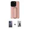 MARSİLYAN™- iPhone 13 Pro Max Kılıf Çekirdek Yansıma - Siyah Bilvis Hayalet Cam Ekran Koruyucu + Mavi Neon Fosforlu Kamera Lens