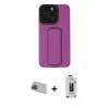 MARSİLYAN™- iPhone 13 Pro Max Kılıf Çekirdek Yansıma - Siyah Bilvis Hayalet Cam Ekran Koruyucu + Rainbow Kamera Lens Koruma Cam - MI