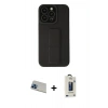 MARSİLYAN™- iPhone 13 Pro Max Kılıf Çekirdek Yansıma - Siyah Bilvis Hayalet Cam Ekran Koruyucu + Rainbow Kamera Lens Koruma Cam - MI