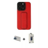 MARSİLYAN™- iPhone 13 Pro Max Kılıf Çekirdek Yansıma - Siyah Bilvis Hayalet Cam Ekran Koruyucu + Rainbow Kamera Lens Koruma Cam - MI