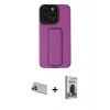 MARSİLYAN™- iPhone 13 Pro Max Kılıf Çekirdek Yansıma - Siyah Bilvis Hayalet Cam Ekran Koruyucu + Rainbow Kamera Lens Koruma Cam - MR