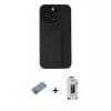MARSİLYAN™- iPhone 13 Pro Max Kılıf Çekirdek Yansıma - Siyah Bilvis Hayalet Cam Ekran Koruyucu + Shine Kamera Lens Koruma Cam - PE