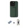 MARSİLYAN™- iPhone 13 Pro Max Kılıf Çekirdek Yansıma - Siyah Bilvis Hayalet Cam Ekran Koruyucu + Shine Kamera Lens Koruma Cam - PE