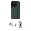 MARSİLYAN™- iPhone 13 Pro Max Kılıf Çekirdek Yansıma - Siyah Bilvis Hayalet Cam Ekran Koruyucu + Pers Alüminyum Kamera Lens - SABE