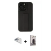 MARSİLYAN™- iPhone 13 Pro Max Kılıf Çekirdek Yansıma - Siyah Bilvis Hayalet Cam Ekran Koruyucu + Pers Alüminyum Kamera Lens - SABE
