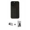 MARSİLYAN™- iPhone 13 Pro Max Kılıf Çekirdek Yansıma - Siyah Bilvis Hayalet Cam Ekran Koruyucu + Rainbow Kamera Lens Koruma Cam - KI