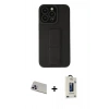 MARSİLYAN™- iPhone 13 Pro Max Kılıf Çekirdek Yansıma - Siyah Bilvis Hayalet Cam Ekran Koruyucu + Rainbow Kamera Lens Koruma Cam - MR