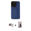 MARSİLYAN™- iPhone 13 Pro Max Kılıf Çekirdek Yansıma - Siyah Bilvis Hayalet Cam Ekran Koruyucu + Rainbow Kamera Lens Koruma Cam - KI