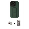 MARSİLYAN™- iPhone 13 Pro Max Kılıf Çekirdek Yansıma - Siyah Bilvis Hayalet Cam Ekran Koruyucu + Rainbow Kamera Lens Koruma Cam - KI