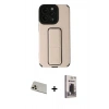 MARSİLYAN™- iPhone 13 Pro Max Kılıf Çekirdek Yansıma - Siyah Bilvis Hayalet Cam Ekran Koruyucu + Rainbow Kamera Lens Koruma Cam - REGD