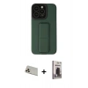 MARSİLYAN™- iPhone 13 Pro Max Kılıf Çekirdek Yansıma - Siyah Bilvis Hayalet Cam Ekran Koruyucu + Rainbow Kamera Lens Koruma Cam - REGD