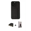 MARSİLYAN™- iPhone 13 Pro Max Kılıf Çekirdek Yansıma - Siyah Bilvis Hayalet Cam Ekran Koruyucu + Raze Metal Kamera Lens - GD