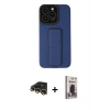 MARSİLYAN™- iPhone 13 Pro Max Kılıf Çekirdek Yansıma - Siyah Bilvis Hayalet Cam Ekran Koruyucu + Raze Metal Kamera Lens - GD