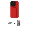 MARSİLYAN™- iPhone 13 Pro Max Kılıf Çekirdek Yansıma - Siyah Bilvis Hayalet Cam Ekran Koruyucu + Renkli Kamera Lens Koruma Cam - SI