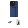 MARSİLYAN™- iPhone 13 Pro Max Kılıf Çekirdek Yansıma - Siyah Bilvis Hayalet Cam Ekran Koruyucu + Renkli Kamera Lens Koruma Cam - SI