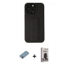 MARSİLYAN™- iPhone 13 Pro Max Kılıf Çekirdek Yansıma - Siyah Bilvis Hayalet Cam Ekran Koruyucu + Shine Kamera Lens Koruma Cam - GI